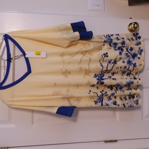 Yellow and blue NWT top,4x